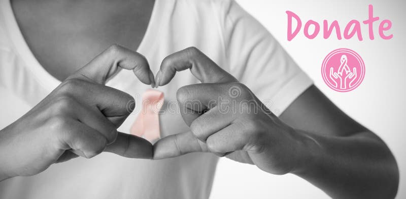 Composite Image of Graphic Image of Donate Text with Breast Cancer