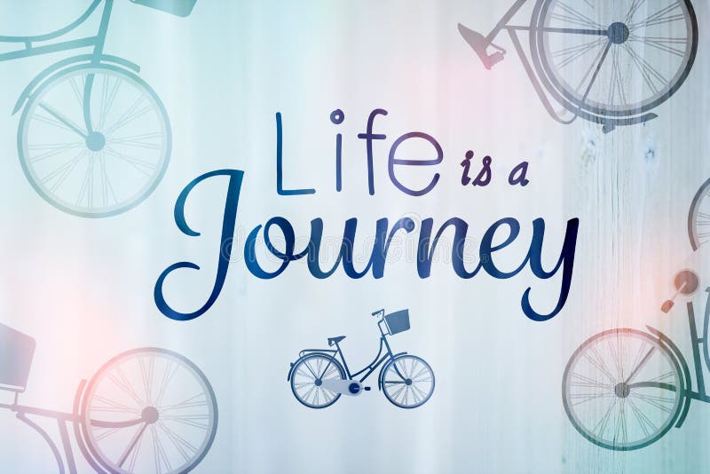 Composite Image of Life is a Journey Words Stock Illustration