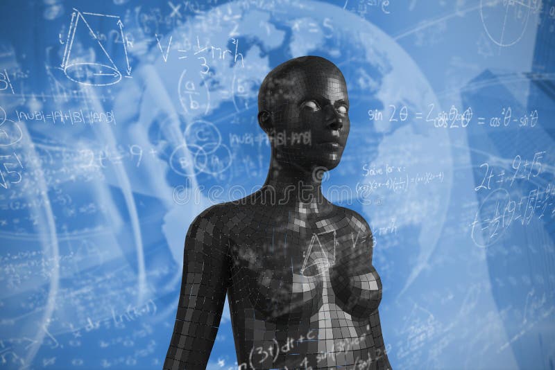 Composite image of mathematical complicated formulas vector illustration