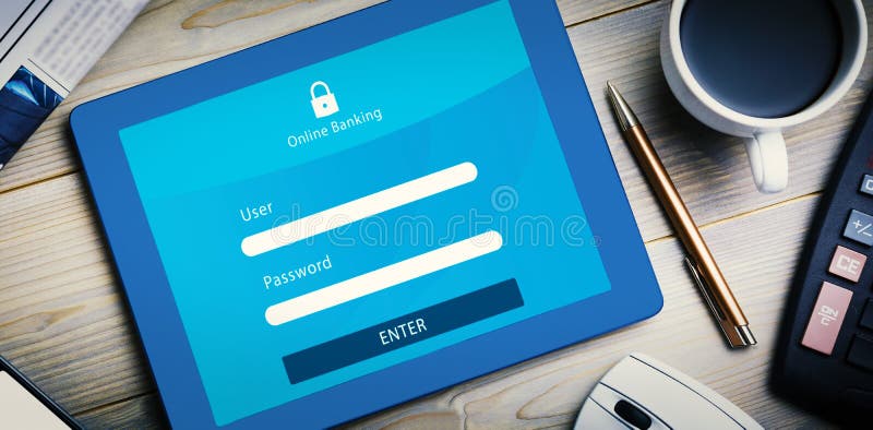 Composite image of online banking stock photography Composite image of online banking stock photography