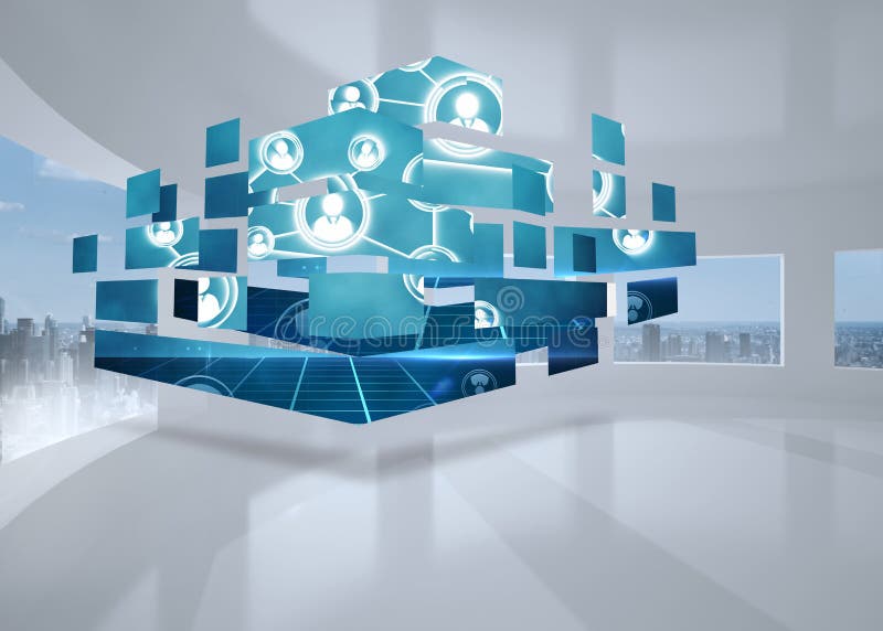 Online Community Background Stock Illustration - Illustration of device