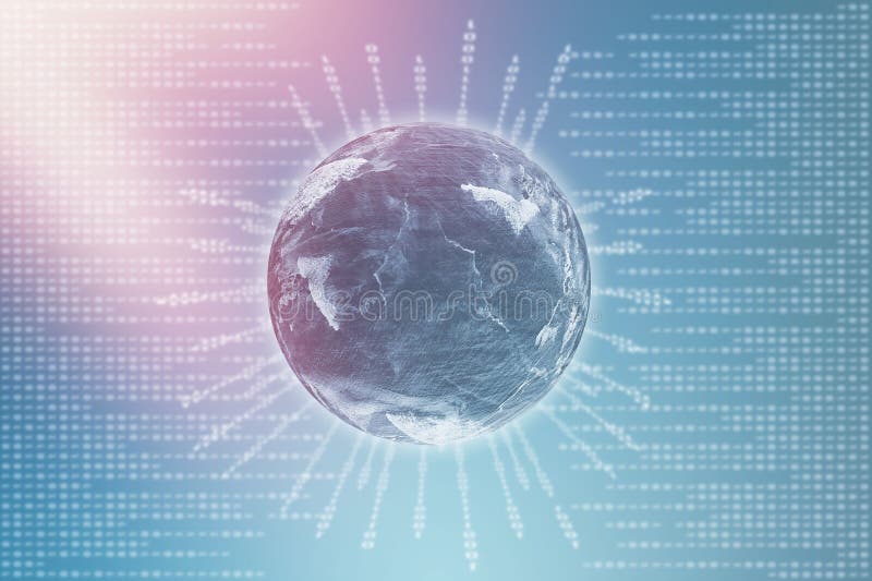 Composite image of planet earth and binary code stock illustration