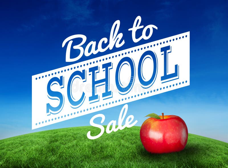 Back to school red apple stock vector. Illustration of concept 14628109