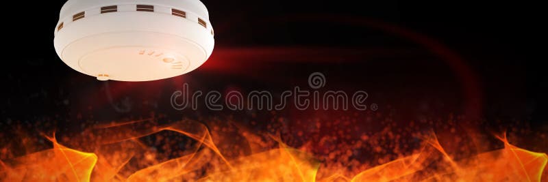 Composite image of smoke and fire detector stock illustration Composite image of smoke and fire detector stock illustration