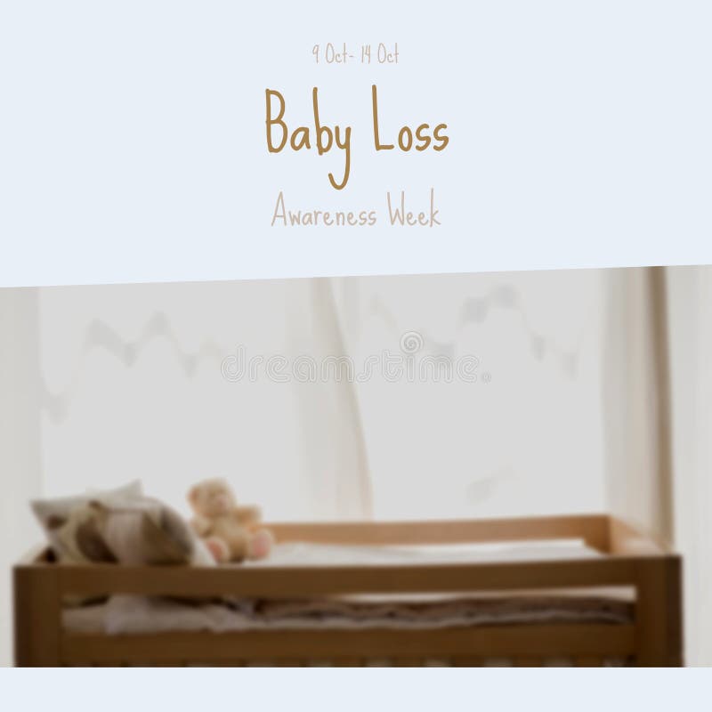 Composition of Baby Loss Awareness Week Text Over Baby Bed Stock Image Image of year, text