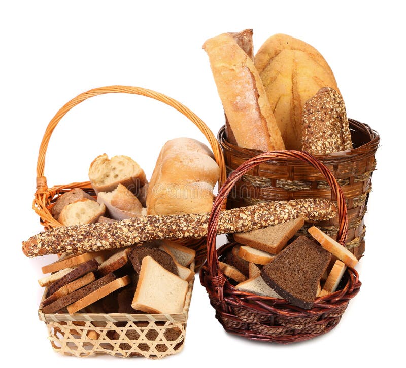 Composition of Breads and Baskets. Stock Photo Image of sandwich