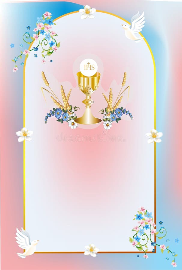 First Holy Communion vector illustration