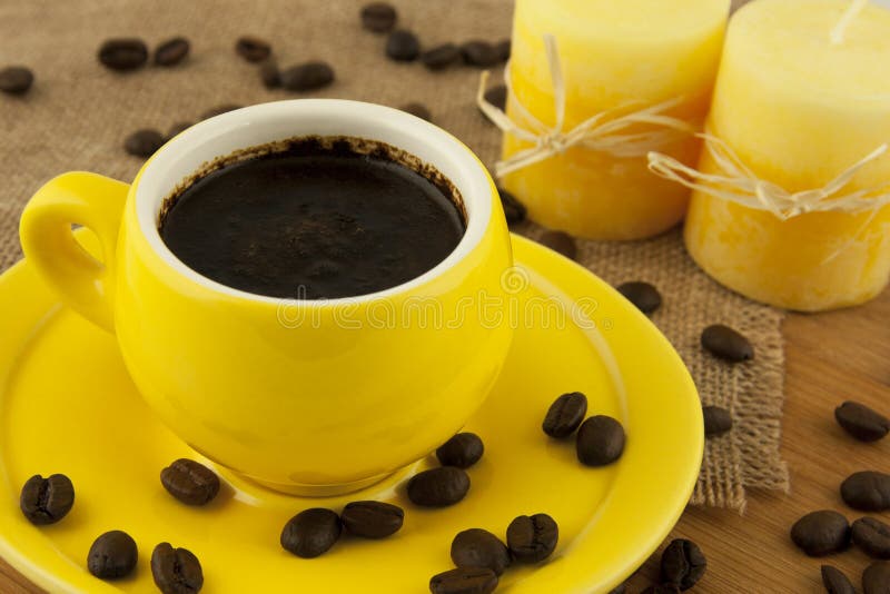 Composition with coffee cup