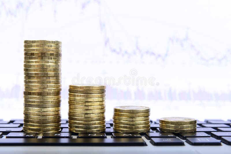 Composition of coins showing financial growth