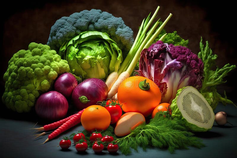 Composition Containing a Variety of Organic, Raw Vegetables. Cleanse
