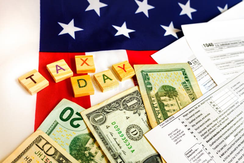 Composition on the Day of Tax Payment in April with Banknotes and Tax