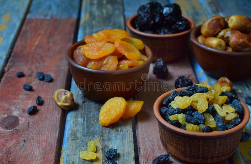 Composition from Different Varieties of Dried Fruits on Wooden ...