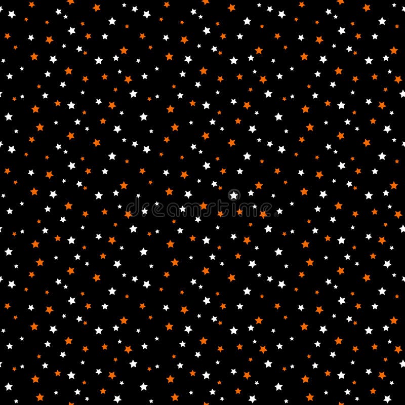 Orange and Black Stars Seamless Pattern Stock Vector Illustration of