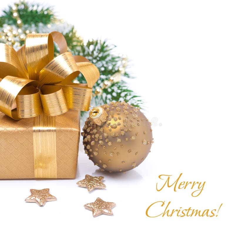 Composition gift box and Christmas ball