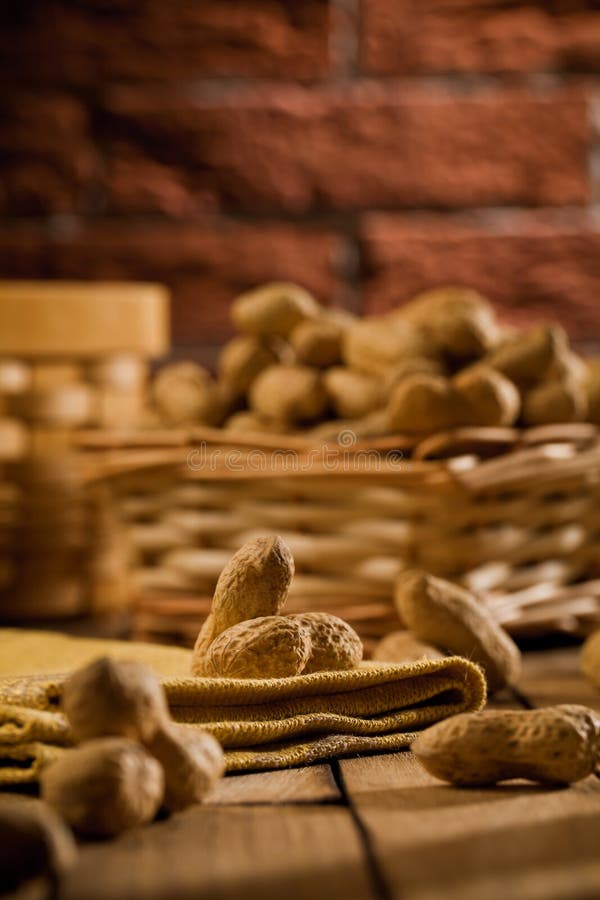 Composition of peanuts on table