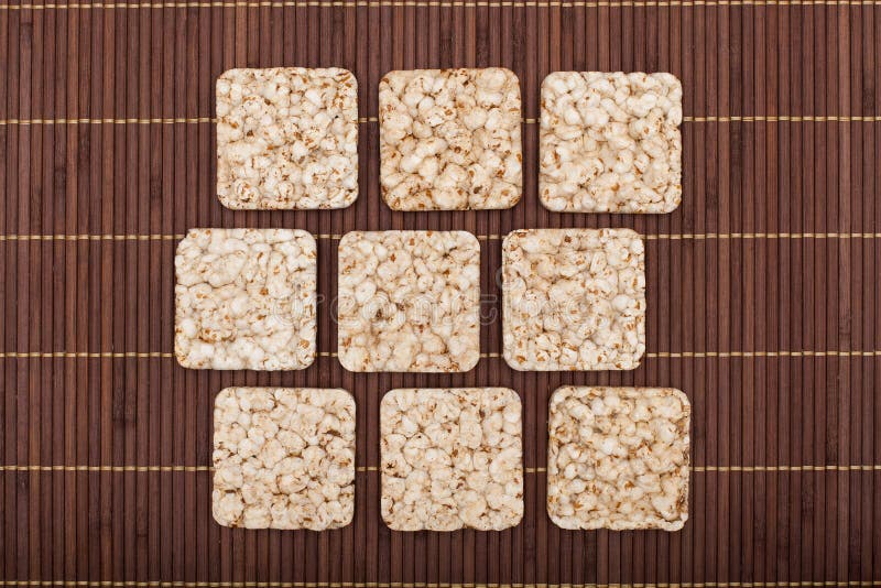 Composition of square nine crunchy rye crispbreads royalty free stock photo Composition of square nine crunchy rye crispbreads royalty free stock photo