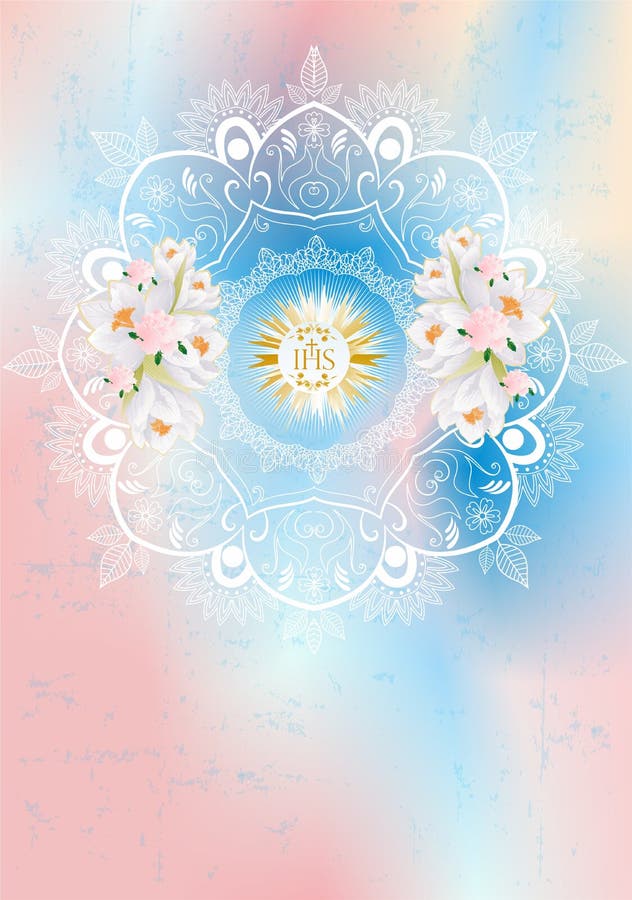 First holy communion vector illustration