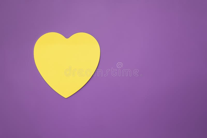 Composition with Yellow Heart on a Purple Background with Copy Space Stock  Image - Image of texture, celebration: 170864483