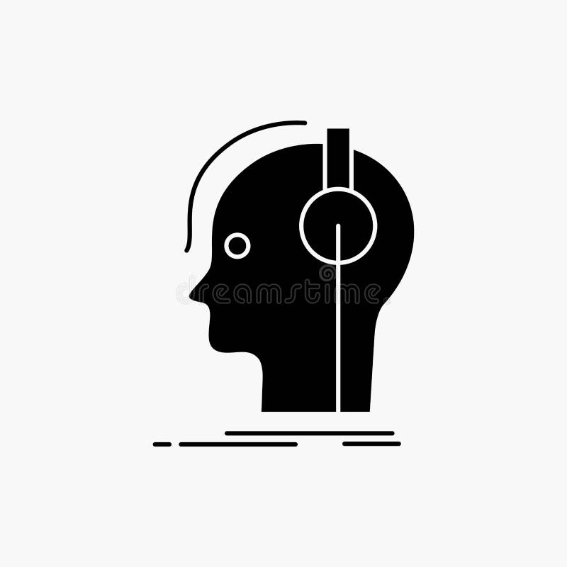 Compositor, auriculares, m? sico, productor, icono sano del Glyph Ejemplo aislado vector ilustración del vector