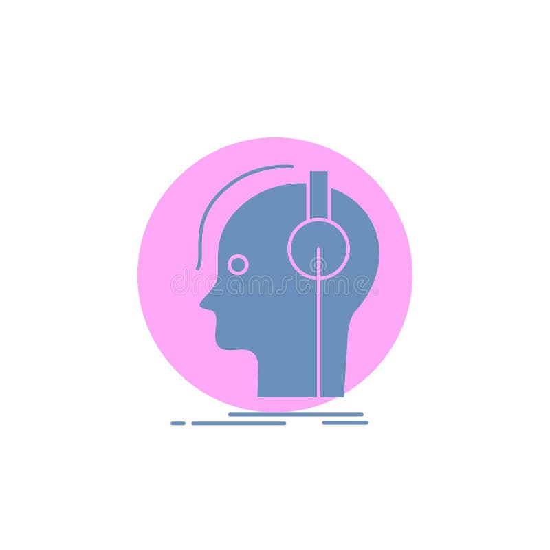 Compositor, auriculares, m? sico, productor, icono sano del Glyph ilustración del vector