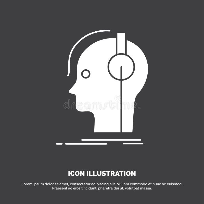 Compositor, auriculares, músico, productor, icono de los sonidos s? mbolo del vector del glyph para UI y UX, p? gina web o aplicaci ilustración del vector