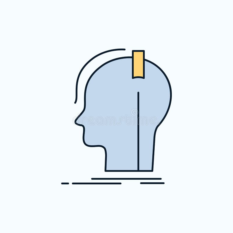 Compositor, auriculares, músico, productor, icono plano sano muestra y s? mbolos verdes y amarillos para la p? gina web y el applia ilustración del vector