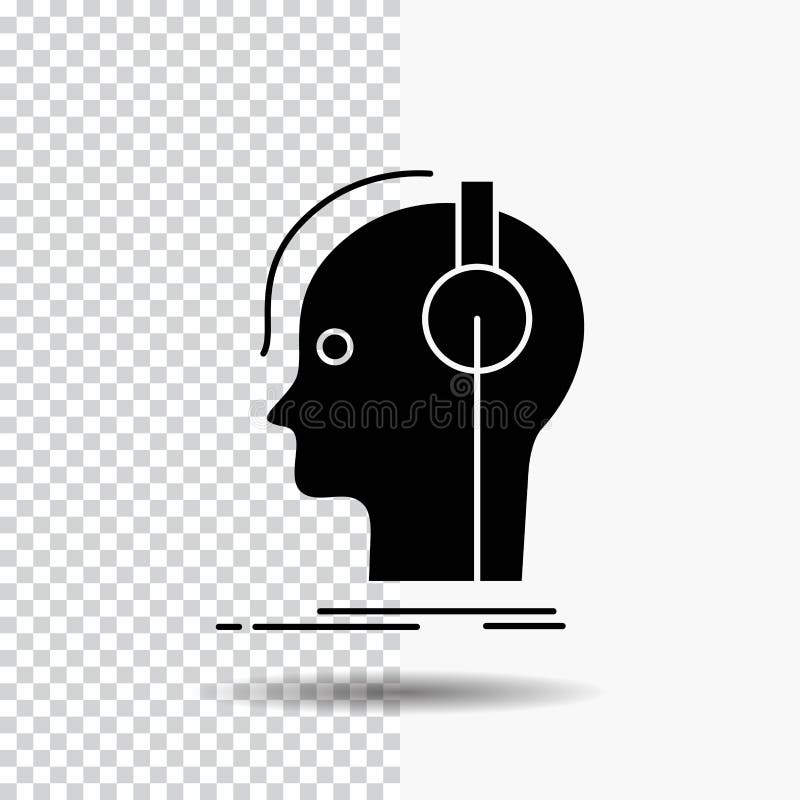 Compositor, auriculares, músico, productor, icono sano del Glyph en fondo transparente Icono negro ilustración del vector