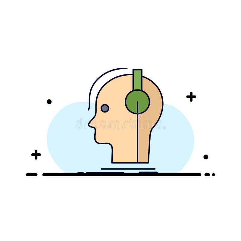 Compositor, auriculares, músico, productor, vector plano sano del icono del color stock de ilustración