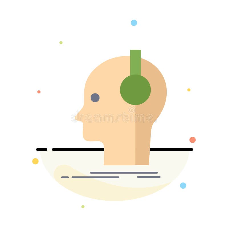 Compositor, auriculares, músico, productor, vector plano sano del icono del color libre illustration