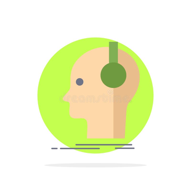 Compositor, auriculares, músico, productor, vector plano sano del icono del color stock de ilustración