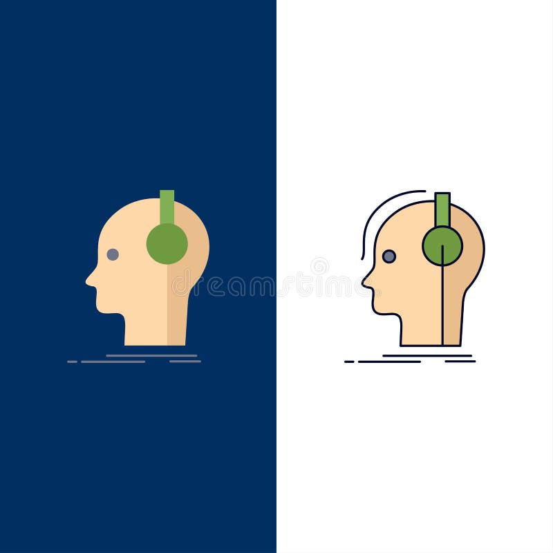 Compositor, auriculares, músico, productor, vector plano sano del icono del color libre illustration
