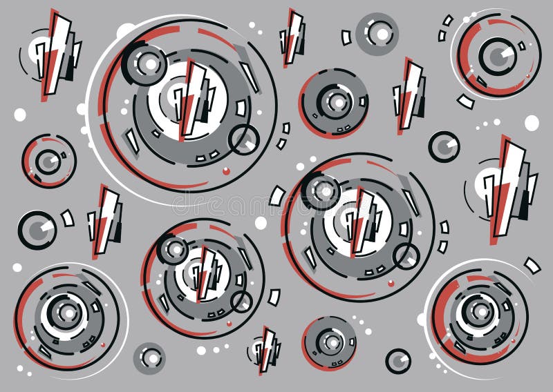 Composizione astratta dei cerchi e delle linee illustrazione vettoriale Composizione astratta dei cerchi e delle linee illustrazione vettoriale