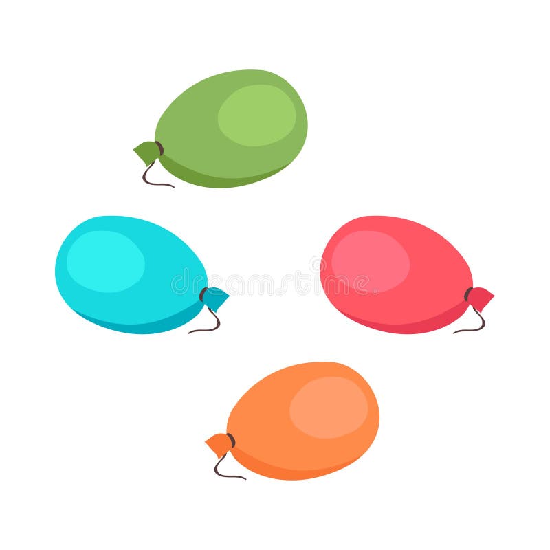Composizione dei palloncini per bambini. La composizione delle festività isometrica dei bambini animatori con le icone isolate delle parti figlio nell'illustrazione vettoriale dello sfondo vuoto