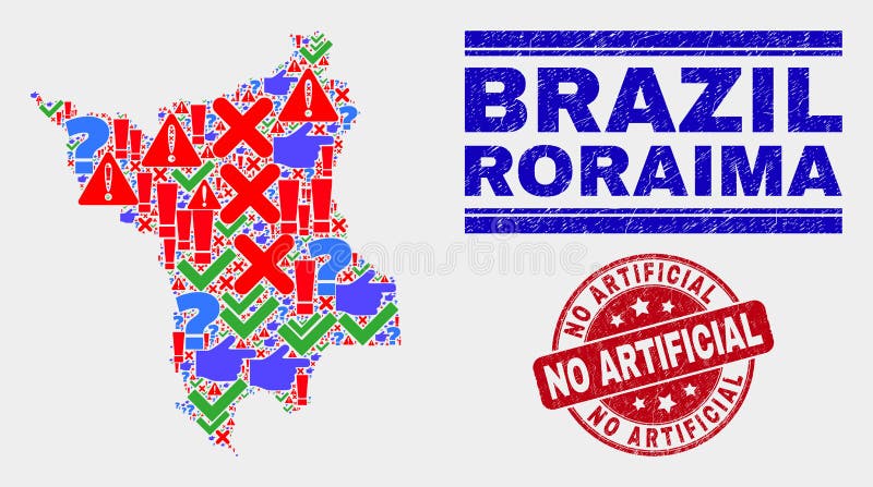 Composizione del simbolo della mappa dello stato di Roraima Mosaico e Grunge No Artificial Watermark royalty illustrazione gratis