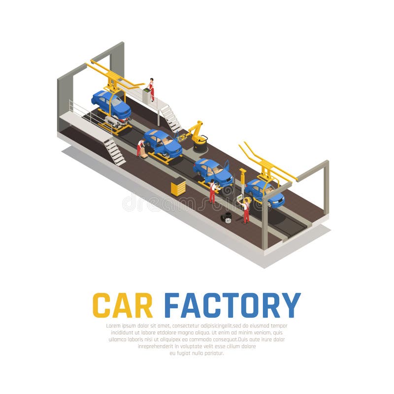 Composizione isometrica nella fabbrica dell'automobile