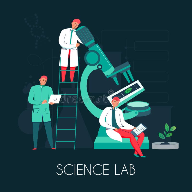 Composizione nella gente del laboratorio di scienza illustrazione vettoriale Composizione nella gente del laboratorio di scienza illustrazione vettoriale