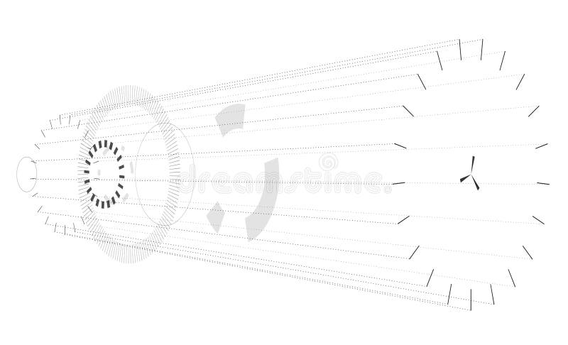 Composizione orizzontale astratta su fondo bianco Composizione isometrica circolare vaga royalty illustrazione gratis