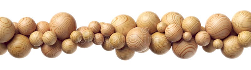 Composizione orizzontale delle sfere di legno illustrazione di stock