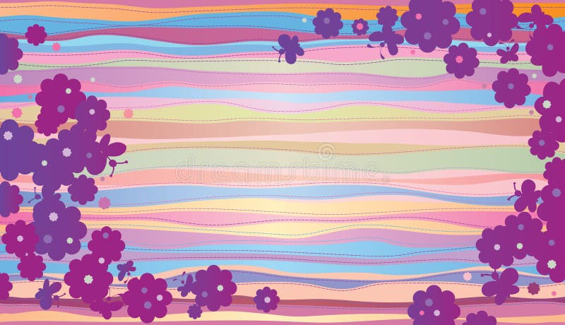 Composizione in orizzontale di estate. illustrazione di stock