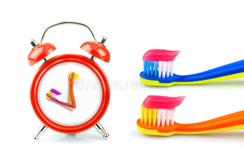 Composição do pulso de disparo, escovas de dentes com dentífrico imagens de stock royalty free Composição do pulso de disparo, escovas de dentes com dentífrico imagens de stock royalty free