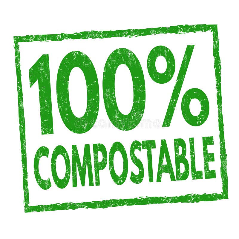 100 % compostable sign or stamp stock illustration 100 % compostable sign or stamp stock illustration