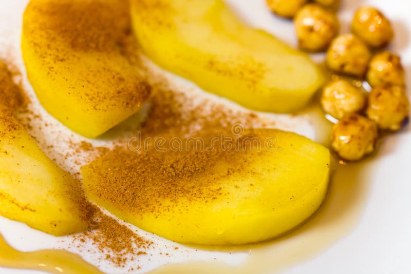 Compote of Pears , with caramelized hazelnuts