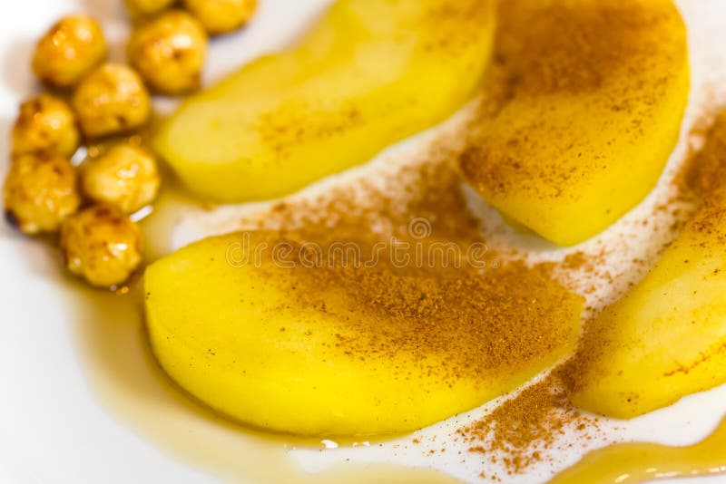 Compote of Pears , with caramelized hazelnuts