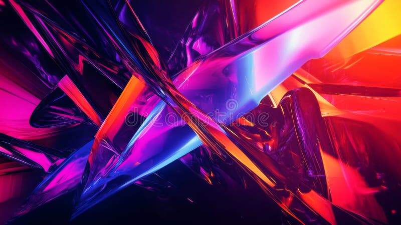 Compoziția abstractă a formelor geometrice de intersectare colorate puternic vector illustration
