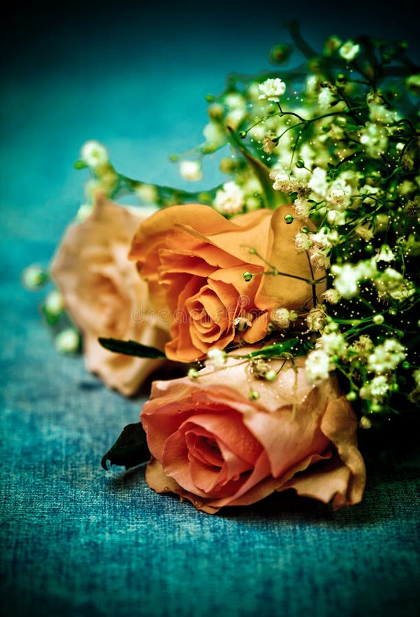 Compoziție florală în stil vintage stock image
