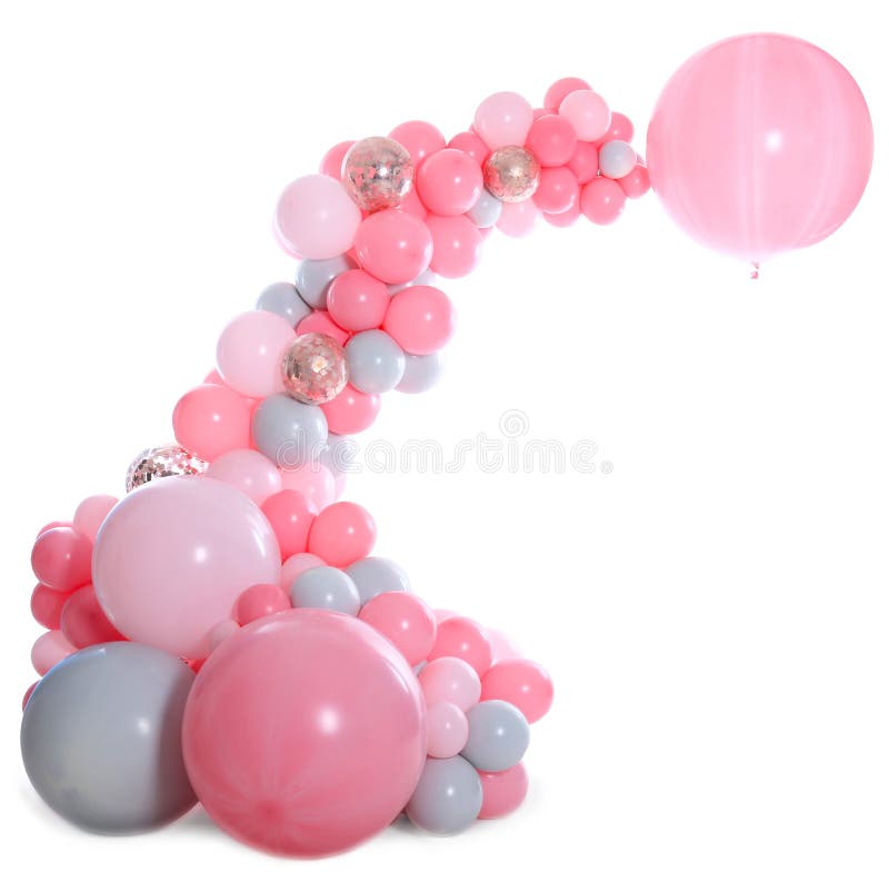 Compoziție frumoasă cu baloane izolate pe fundal alb royalty free stock photos