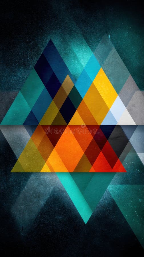 Compoziție geometrică abstractă cu suprapuneri triunghiulare pe fundal texturat royalty free stock photography