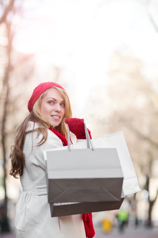 Compra caucasiano da mulher imagens de stock royalty free Compra caucasiano da mulher imagens de stock royalty free