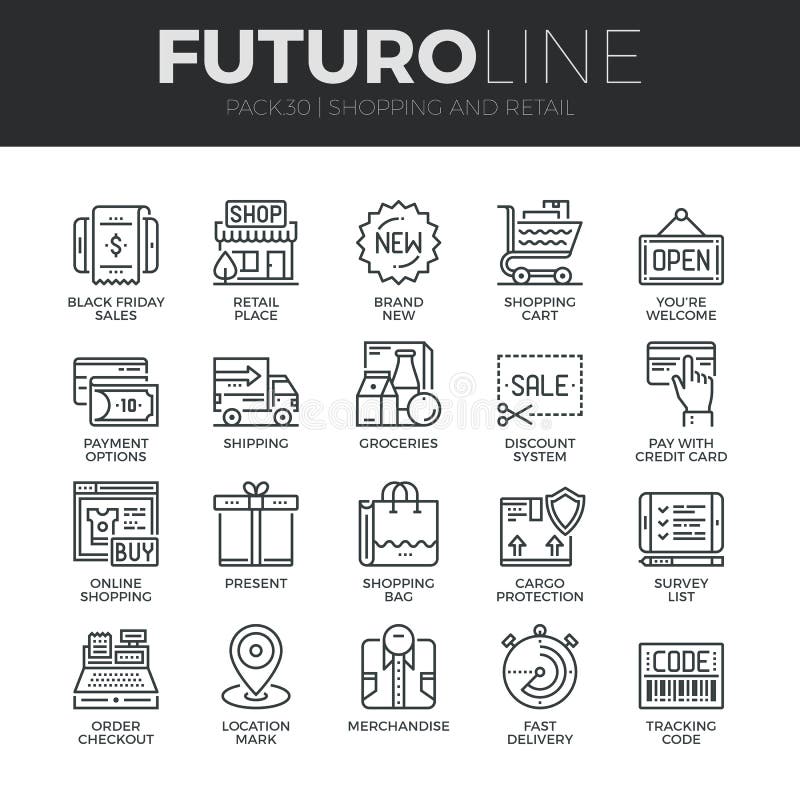 Modern thin line icons set of internet shopping, retail store and online sales. Premium quality outline symbol collection. Simple mono linear pictogram pack. Stroke vector logo concept for web graphics. Modern thin line icons set of internet shopping, retail store and online sales. Premium quality outline symbol collection. Simple mono linear pictogram pack. Stroke vector logo concept for web graphics.