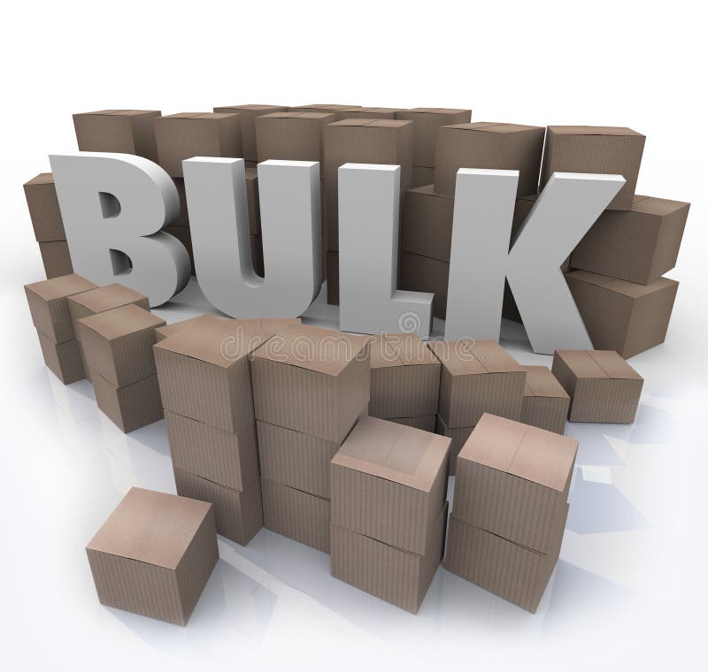 Compra en palabra a granel cantidad del volumen del producto de muchas cajas stock de ilustración Compra en palabra a granel cantidad del volumen del producto de muchas cajas stock de ilustración